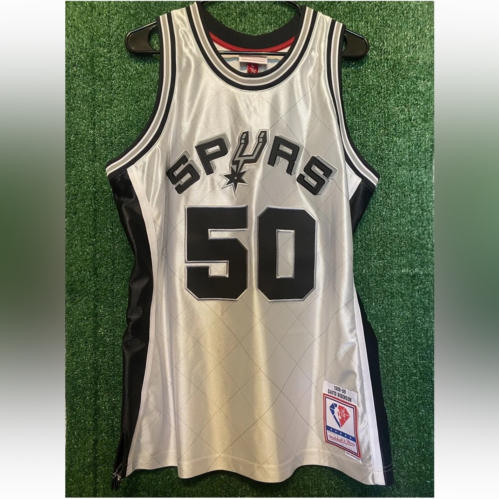 Mitchell & Ness 75th Platinum Swingman Jersey Spurs Robinson #50 Size Large